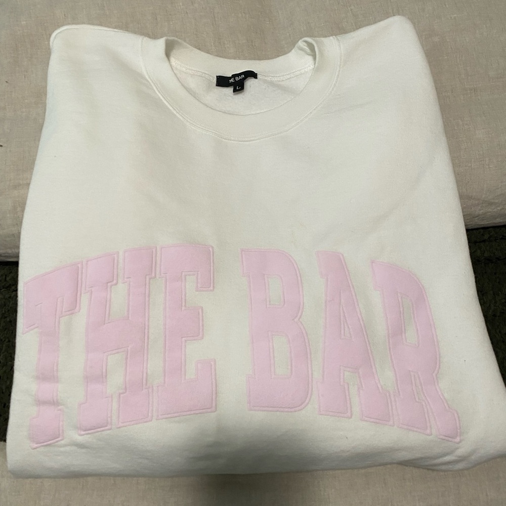 THE BAR white x pink sweatshirt